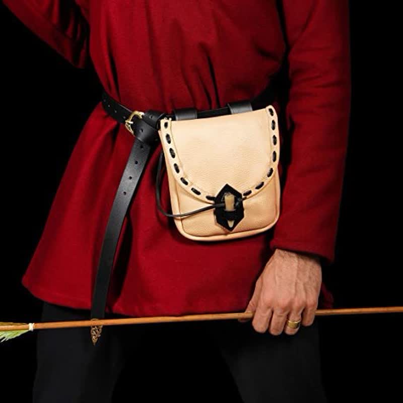 Renaissance Belt Pouch Holster - EDC Leather Waist Bag Cosplay Coin Purse