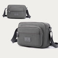 Dark gray four-zip lightweight nylon crossbody bag for women