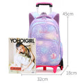 Durable Nylon Rolling Backpack for Kids – School Bag with Wheels, Adjustable Straps