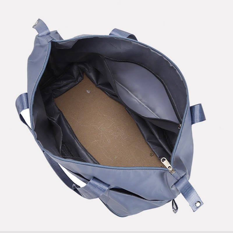 Large capacity nylon travel tote bag with luggage sleeve