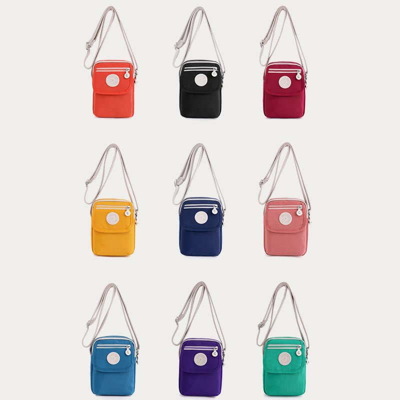 Mini Crossbody Bag – Waterproof Nylon Simple Solid Color Shopping Bag