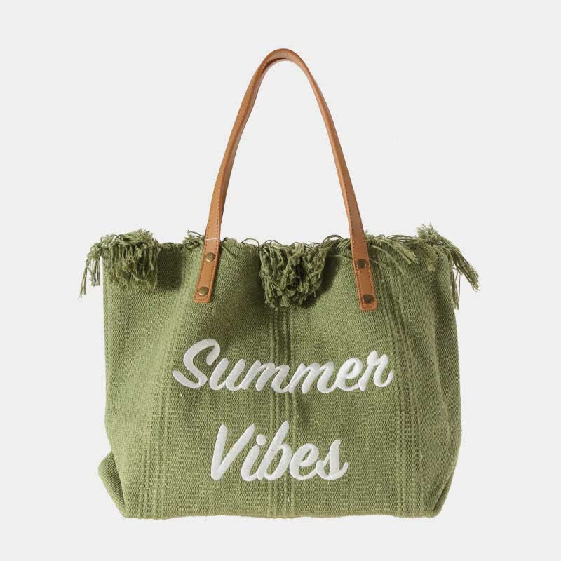 Extra large summer canvas tote shoulder bag