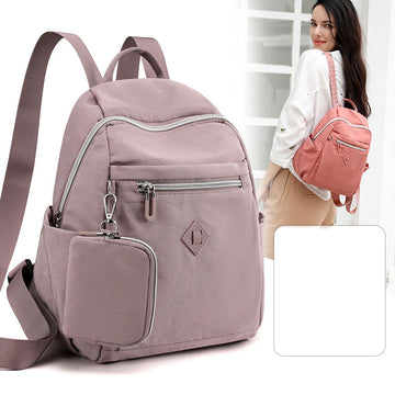 Women's nylon travel backpack with coin purse