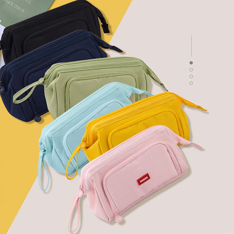 Multifunctional Double Layer Large Capacity Pencil Case for Study & Organization